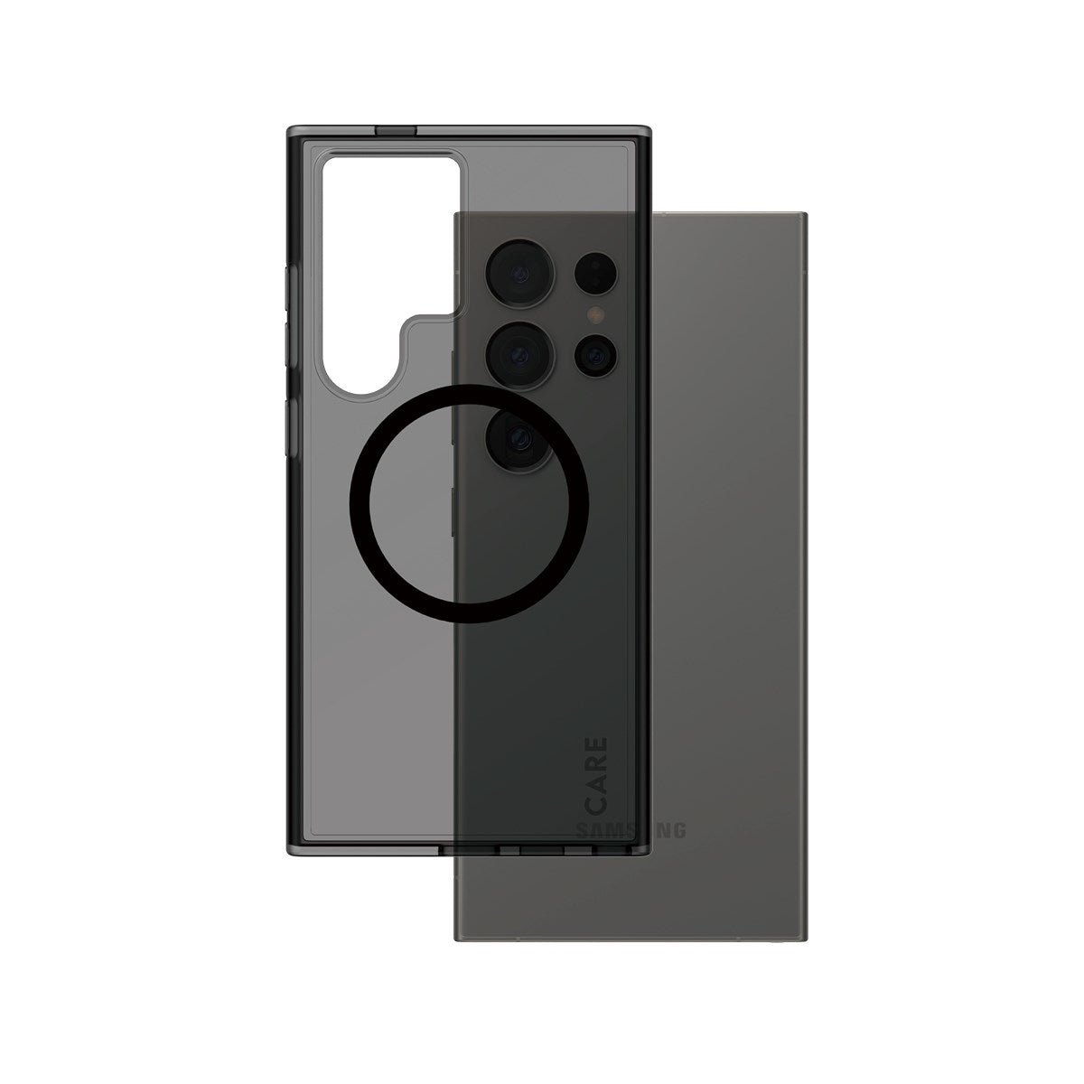 CARE by PanzerGlass® Urban Combat Case Smokey m. Sort Qi Compatible Samsung Galaxy S24 Ultra
