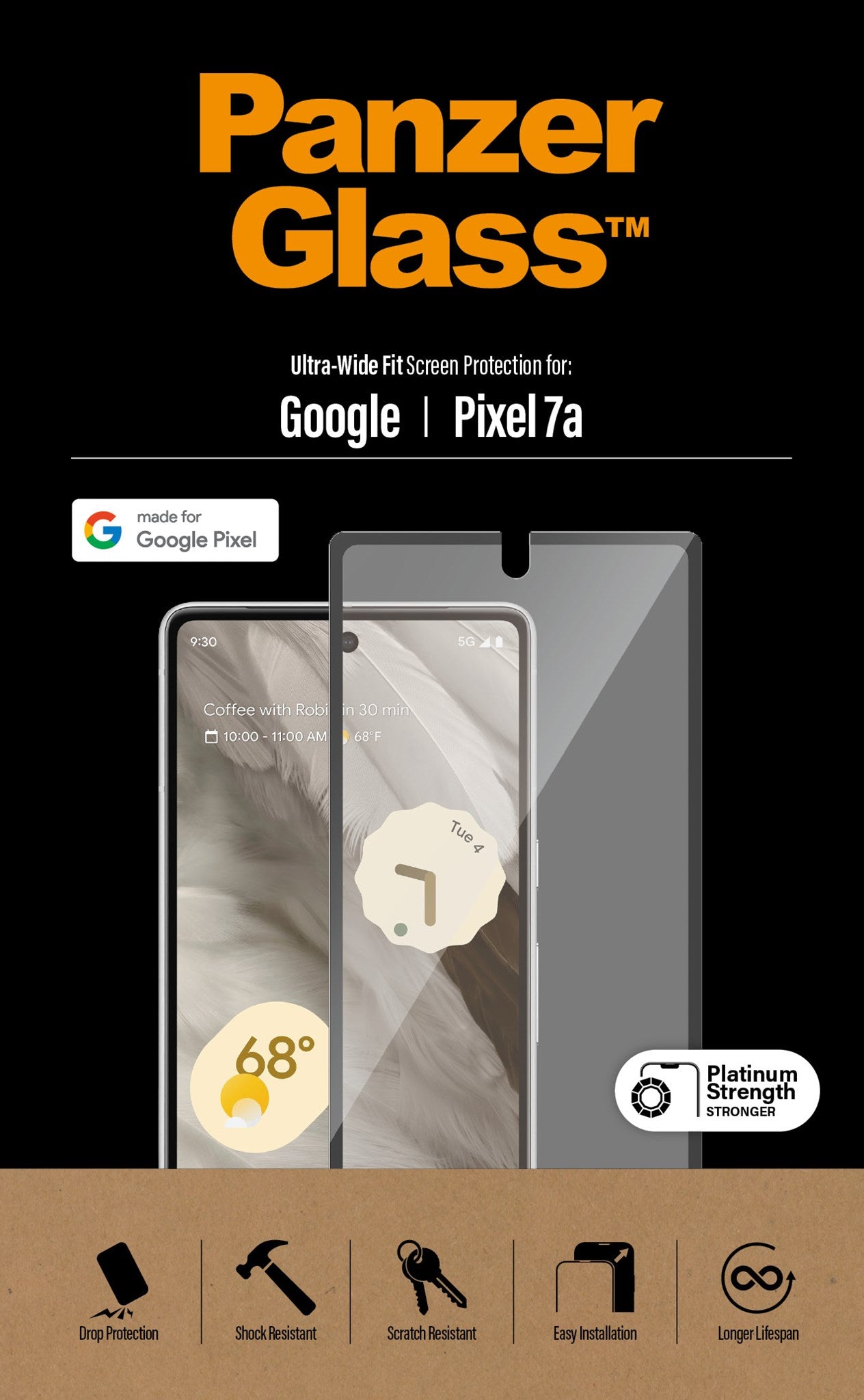 PanzerGlass® Skærmbeskyttelse Google Pixel 7a | Ultra Wide Fit