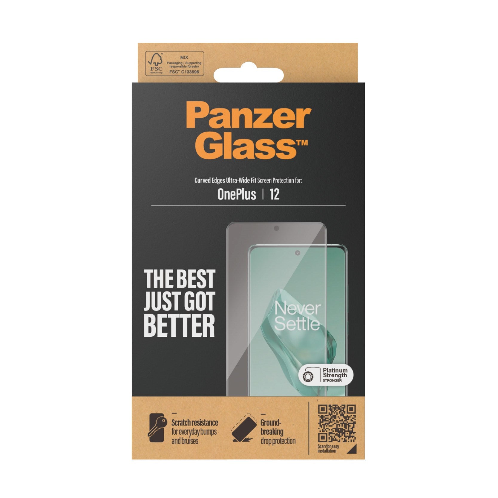 PanzerGlass® Skærmbeskyttelse OnePlus 12 | Ultra-Wide Fit