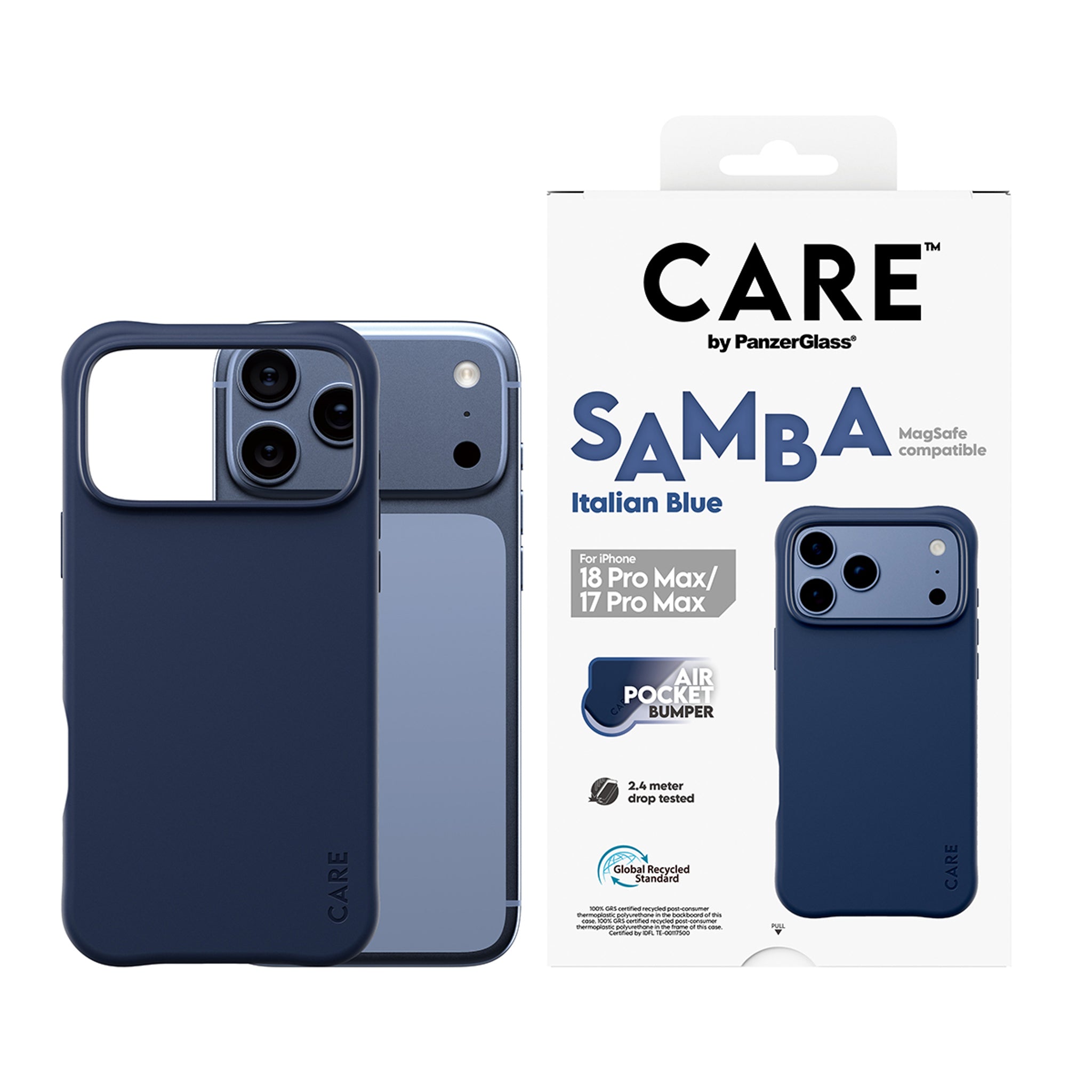 CARE™ by PanzerGlass® Samba Case Italian Blue m. MagSafe iPhone 18 Pro Max | 17 Pro Max