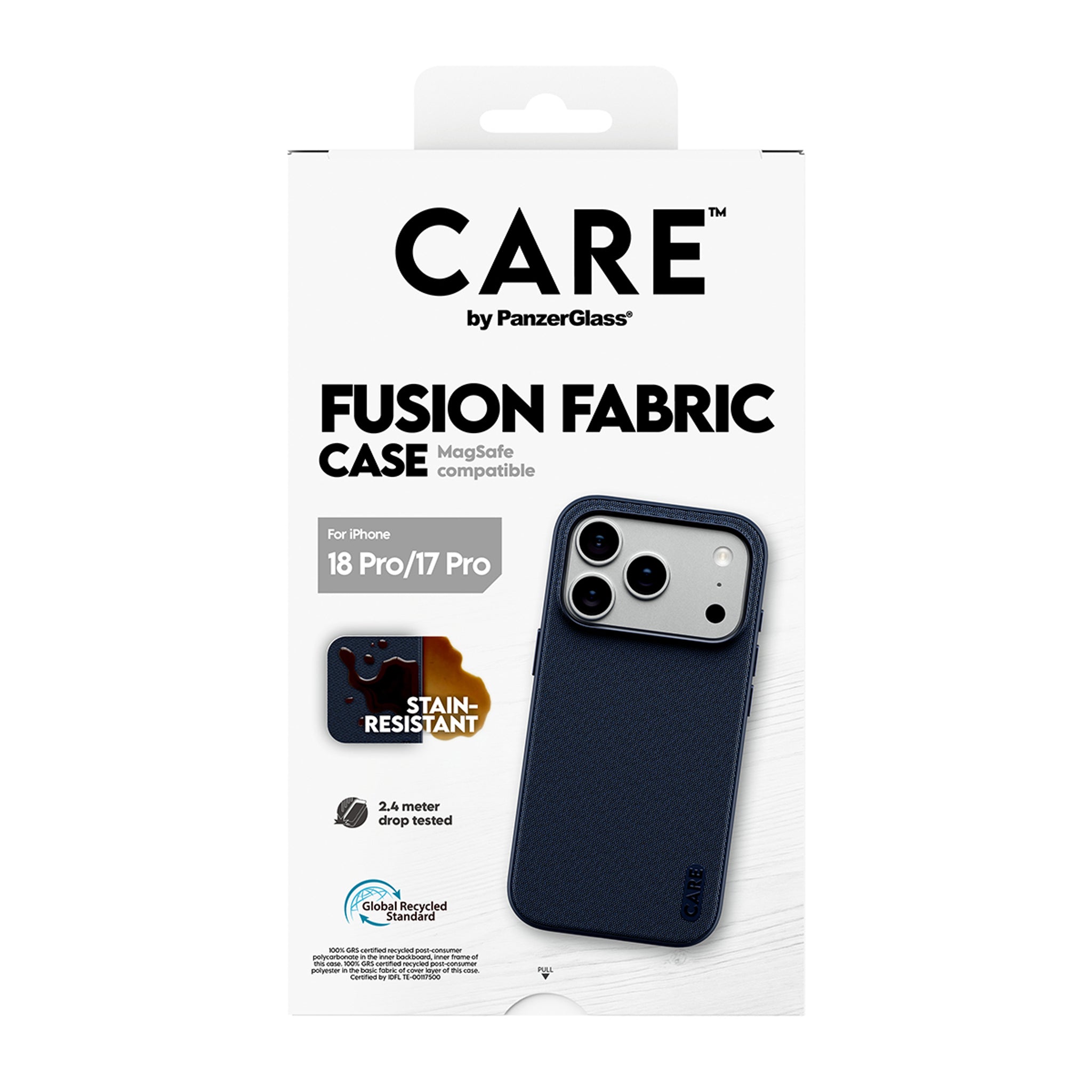 CARE™ by PanzerGlass® Fusion Fabric Case Blå m. MagSafe iPhone 18 Pro | 17 Pro