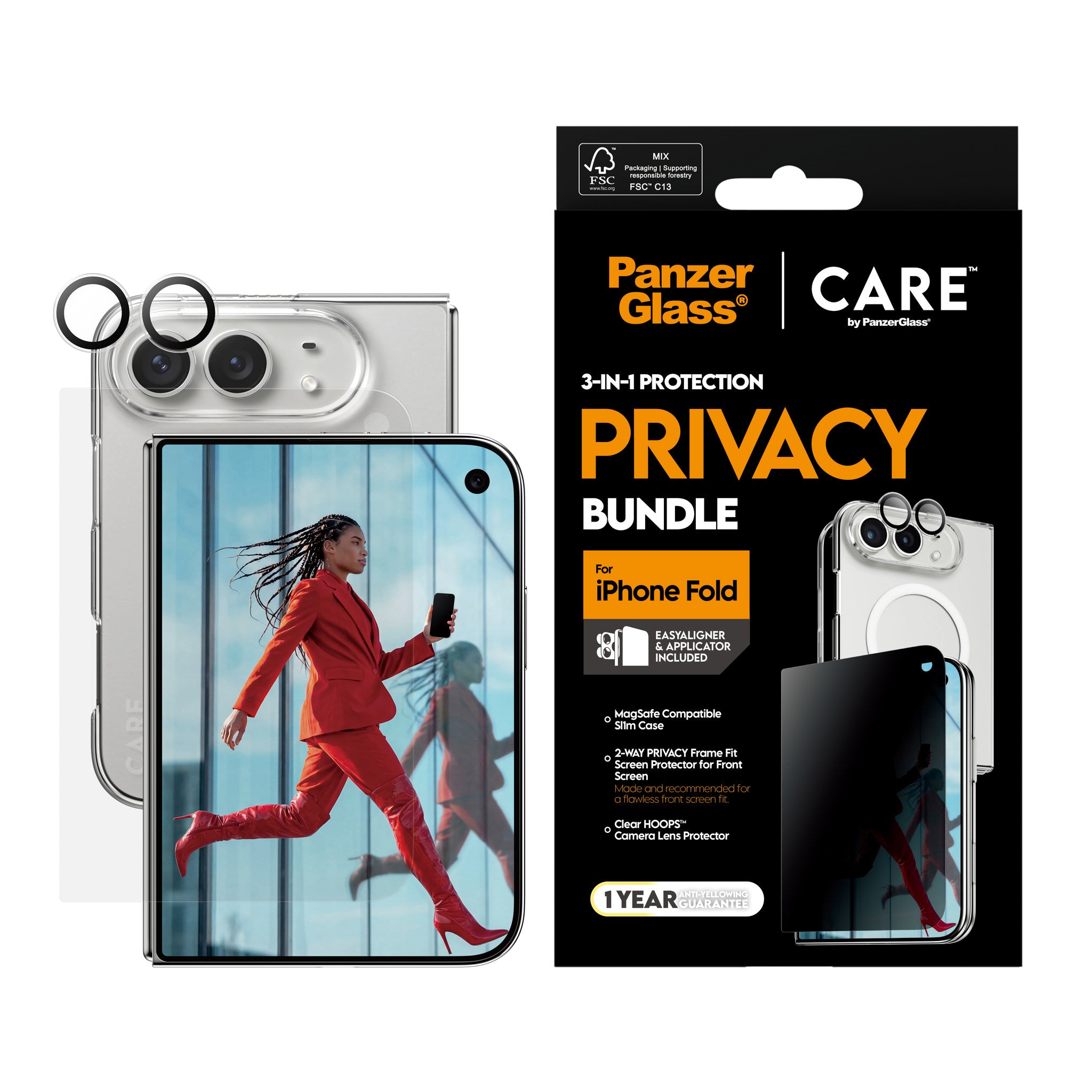 PanzerGlass® | CARE™ by PanzerGlass® 3-i-1 Flagship Privacy Pakke iPhone 2026 Fold