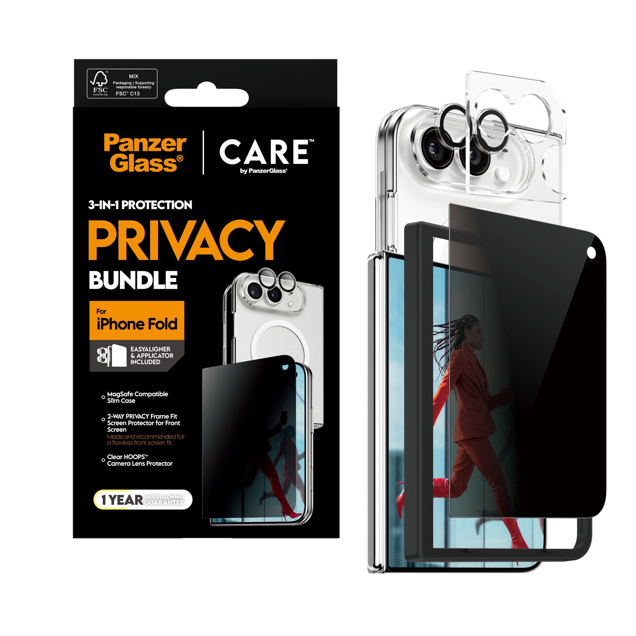 PanzerGlass® | CARE™ by PanzerGlass® 3-i-1 Flagship Privacy Pakke iPhone 2026 Fold