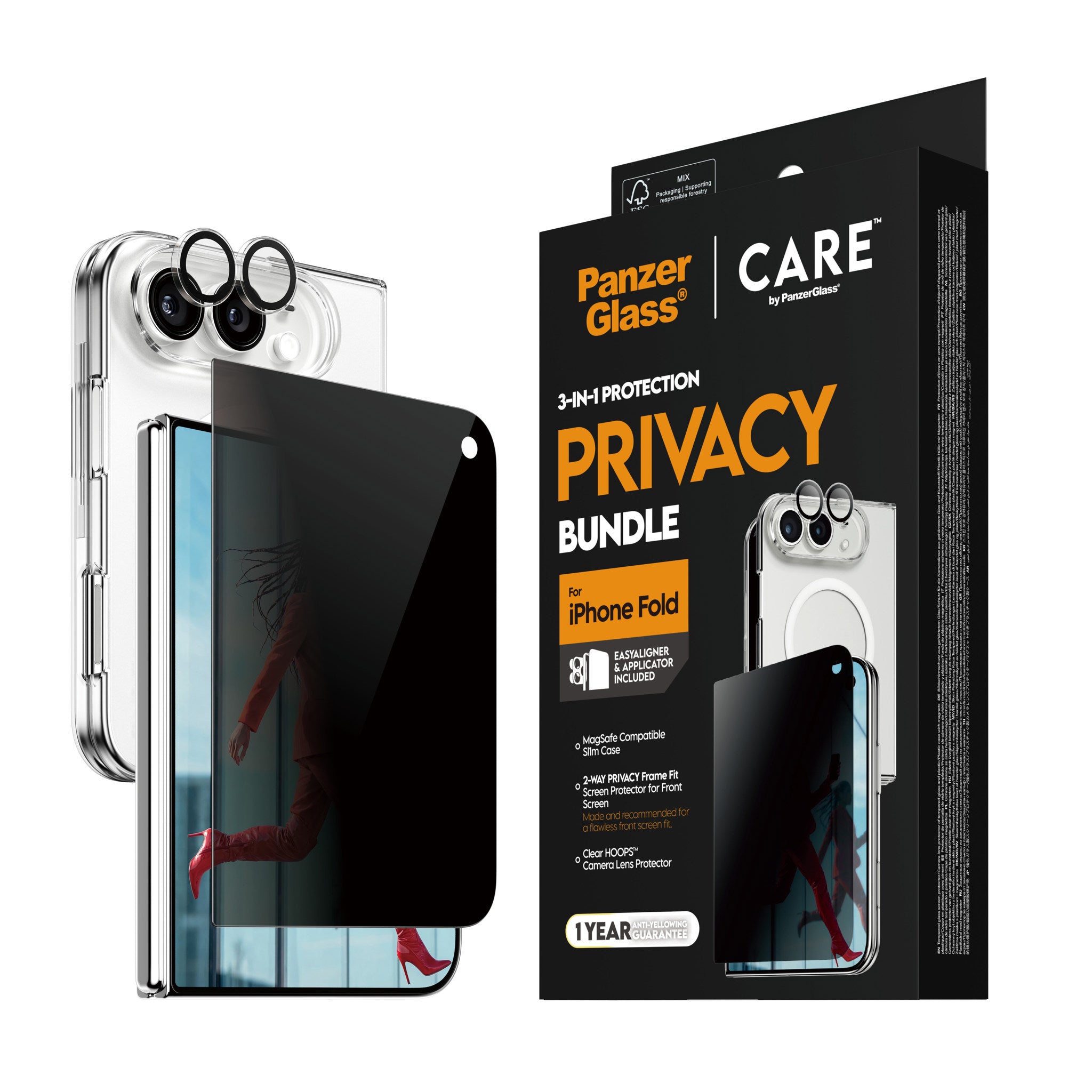 PanzerGlass® | CARE™ by PanzerGlass® 3-i-1 Flagship Privacy Pakke iPhone 2026 Fold