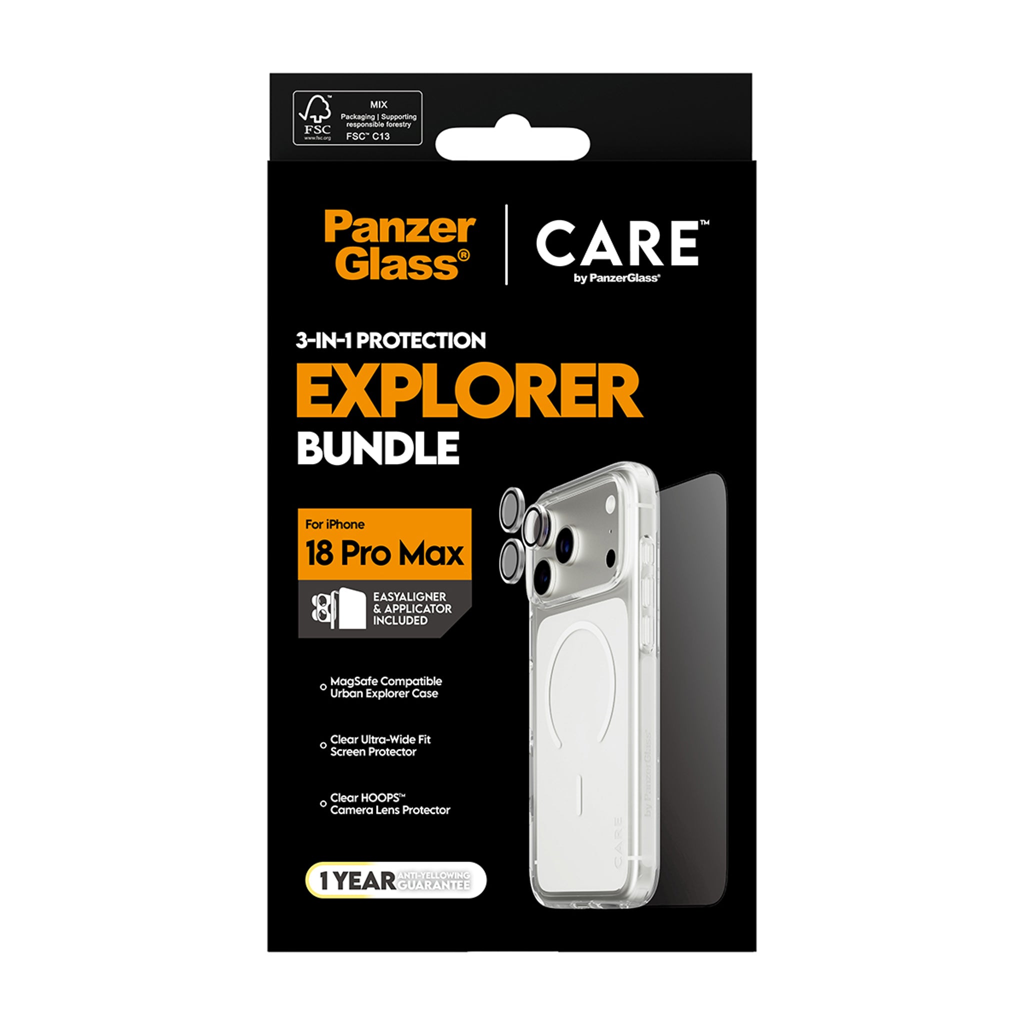 PanzerGlass® | CARE™ by PanzerGlass® Flagship 3-in-1 Pakke iPhone 18 Pro Max
