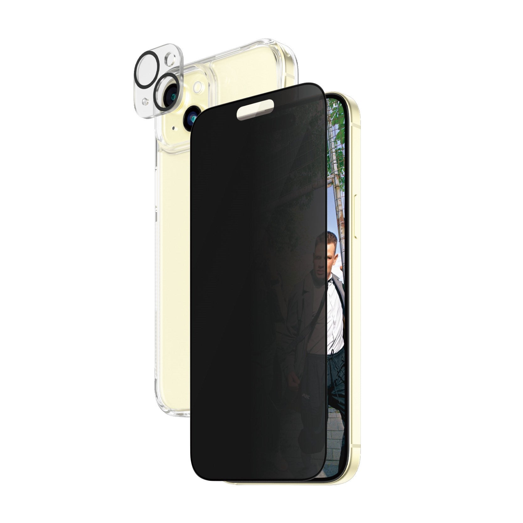 PanzerGlass® Privacy 3-i-1 Pakke iPhone 15 Plus