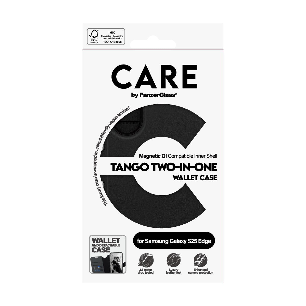 CARE by PanzerGlass® Tango Two-in-One Wallet Case m. Qi-Compatible Samsung S25 Edge