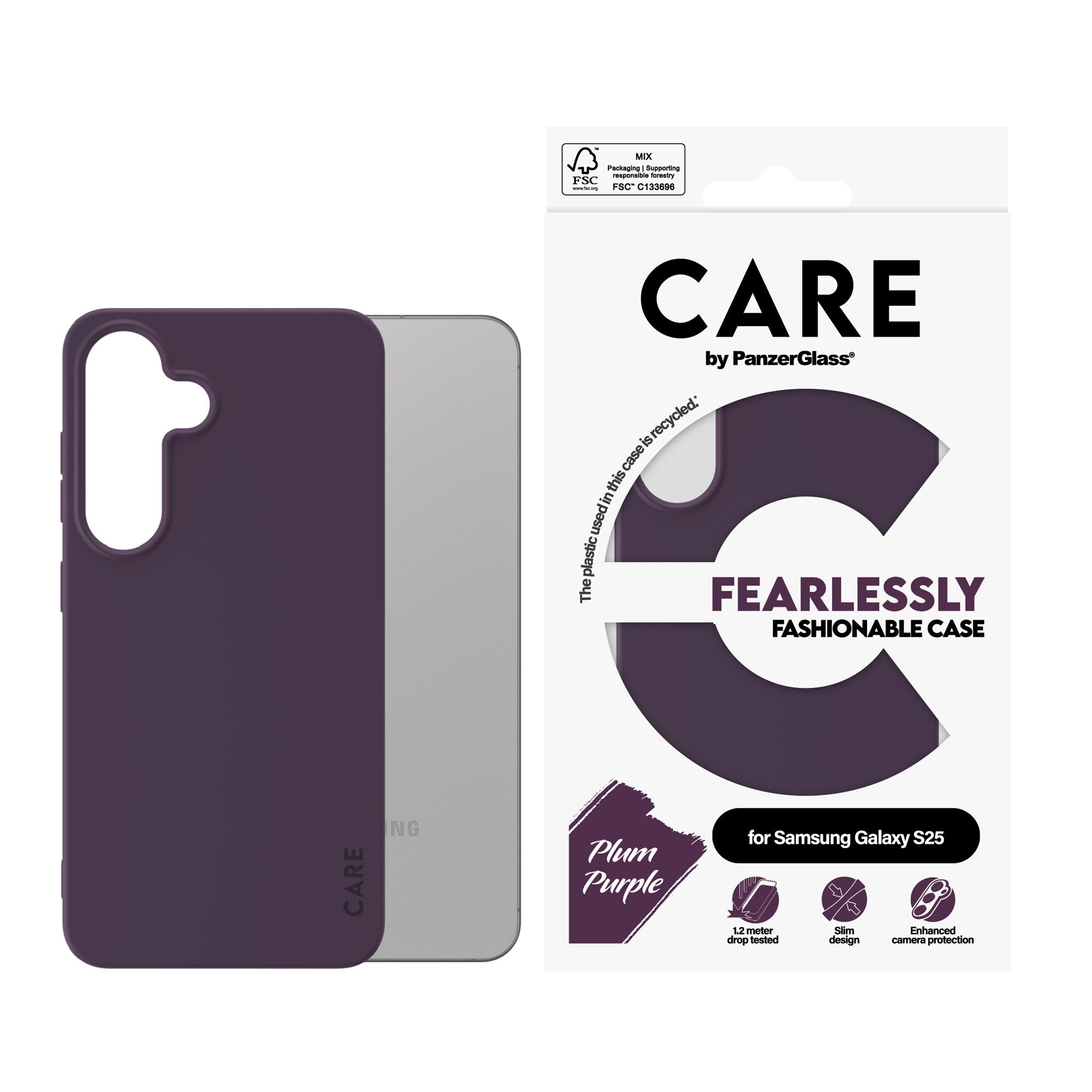 CARE by PanzerGlass® Case Plum Purple Samsung Galaxy S25