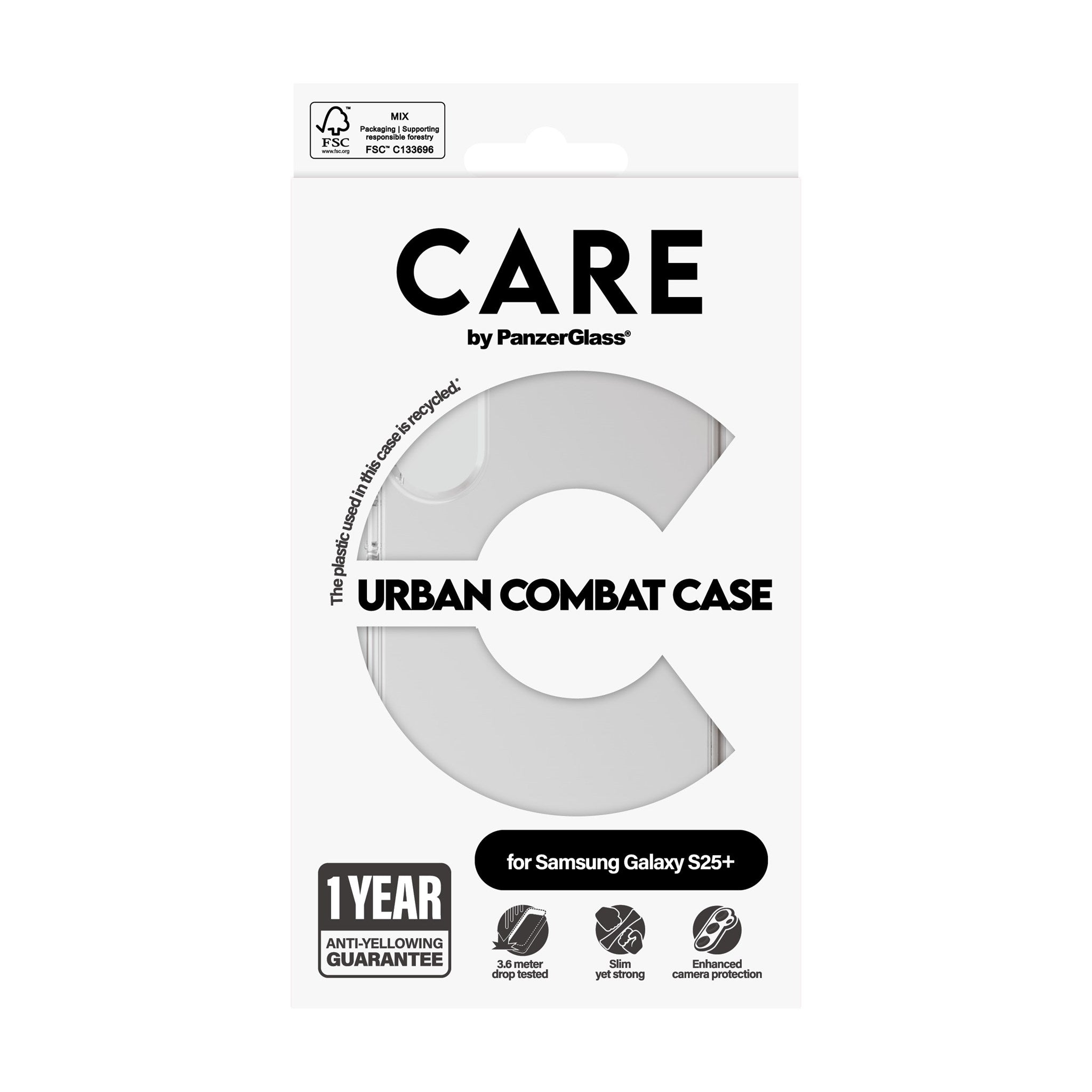 CARE by PanzerGlass® Urban Combat Case Transparent Samsung Galaxy S25+