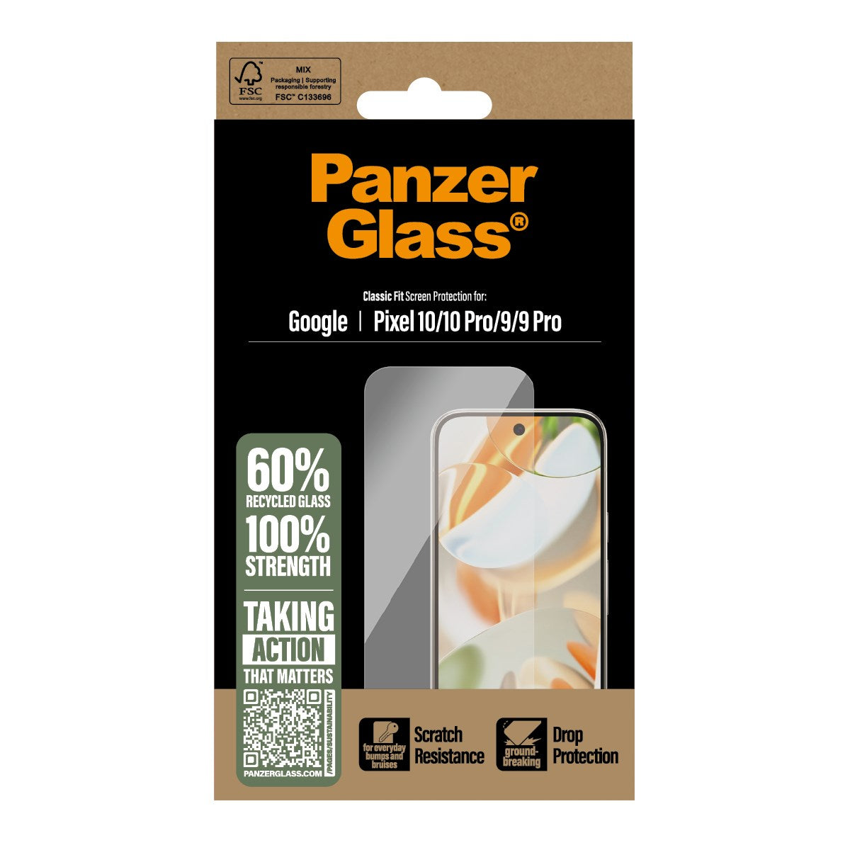 PanzerGlass® Skærmbeskyttelse Google Pixel 10 | 10 Pro 5G | 9 5G | 9 Pro 5G | Classic Fit