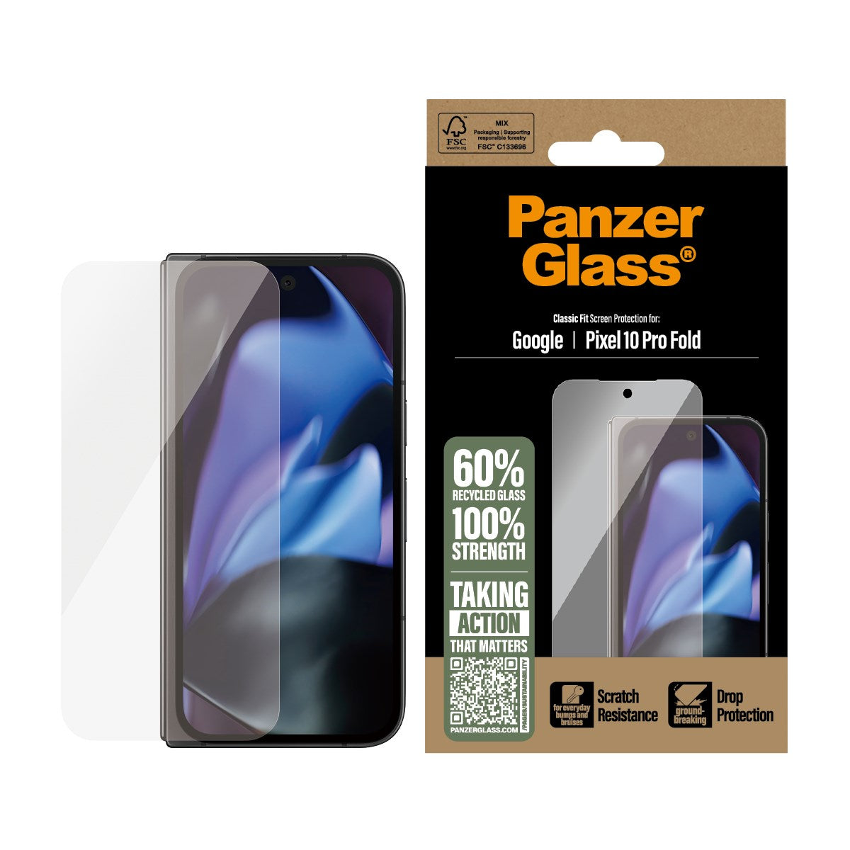 PanzerGlass® Skærmbeskyttelse Google Pixel 10 Pro Fold 5G | Classic Fit