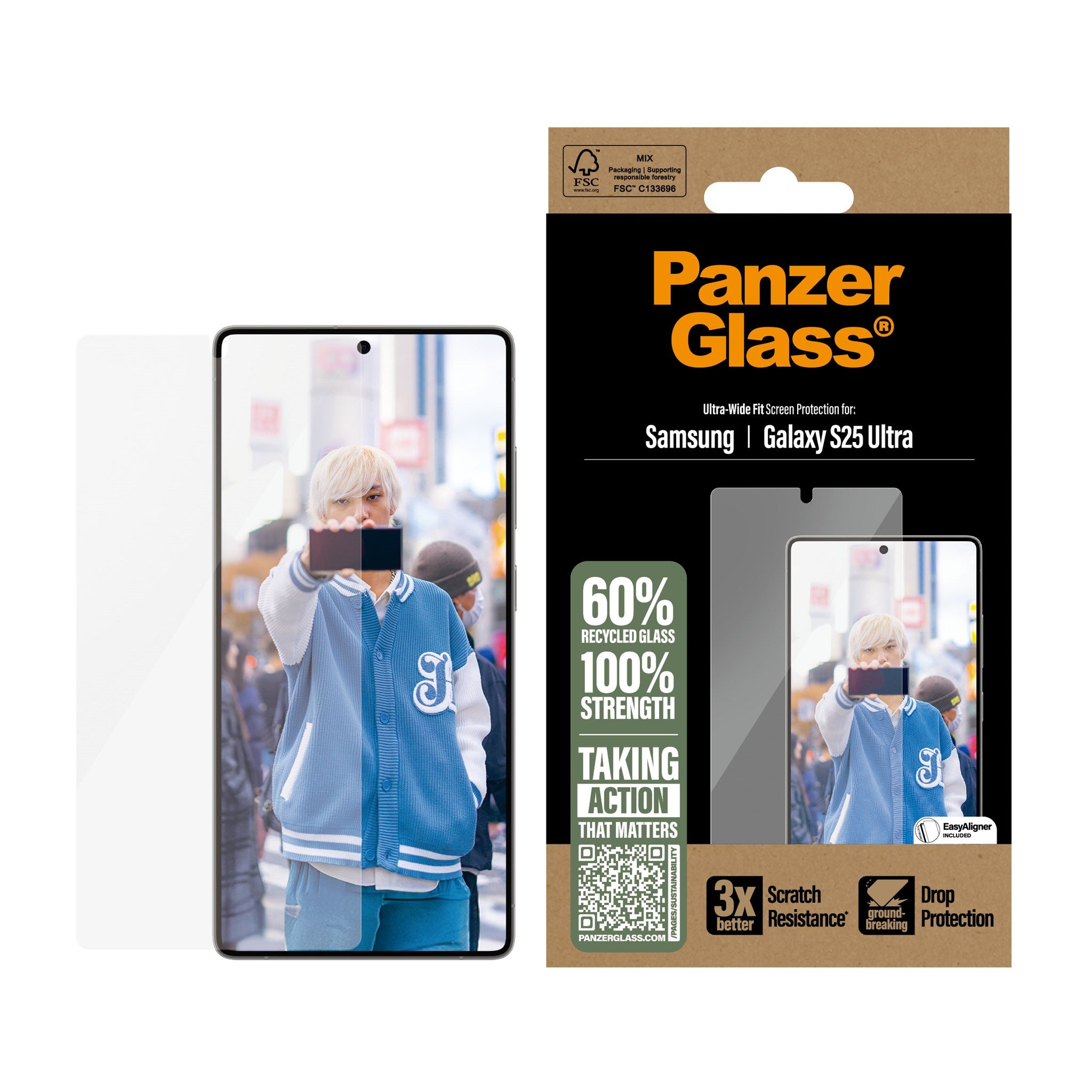 PanzerGlass® Skærmbeskyttelse Samsung Galaxy S25 Ultra | Ultra-Wide Fit