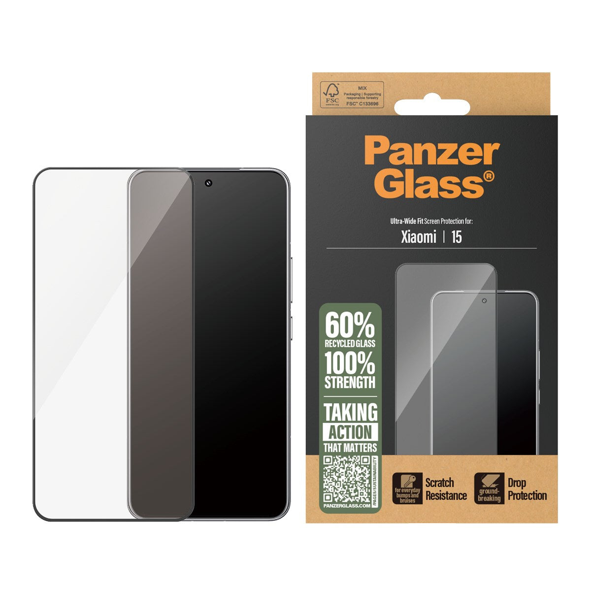 PanzerGlass® Skærmbeskyttelse Xiaomi 15 | Ultra-Wide Fit