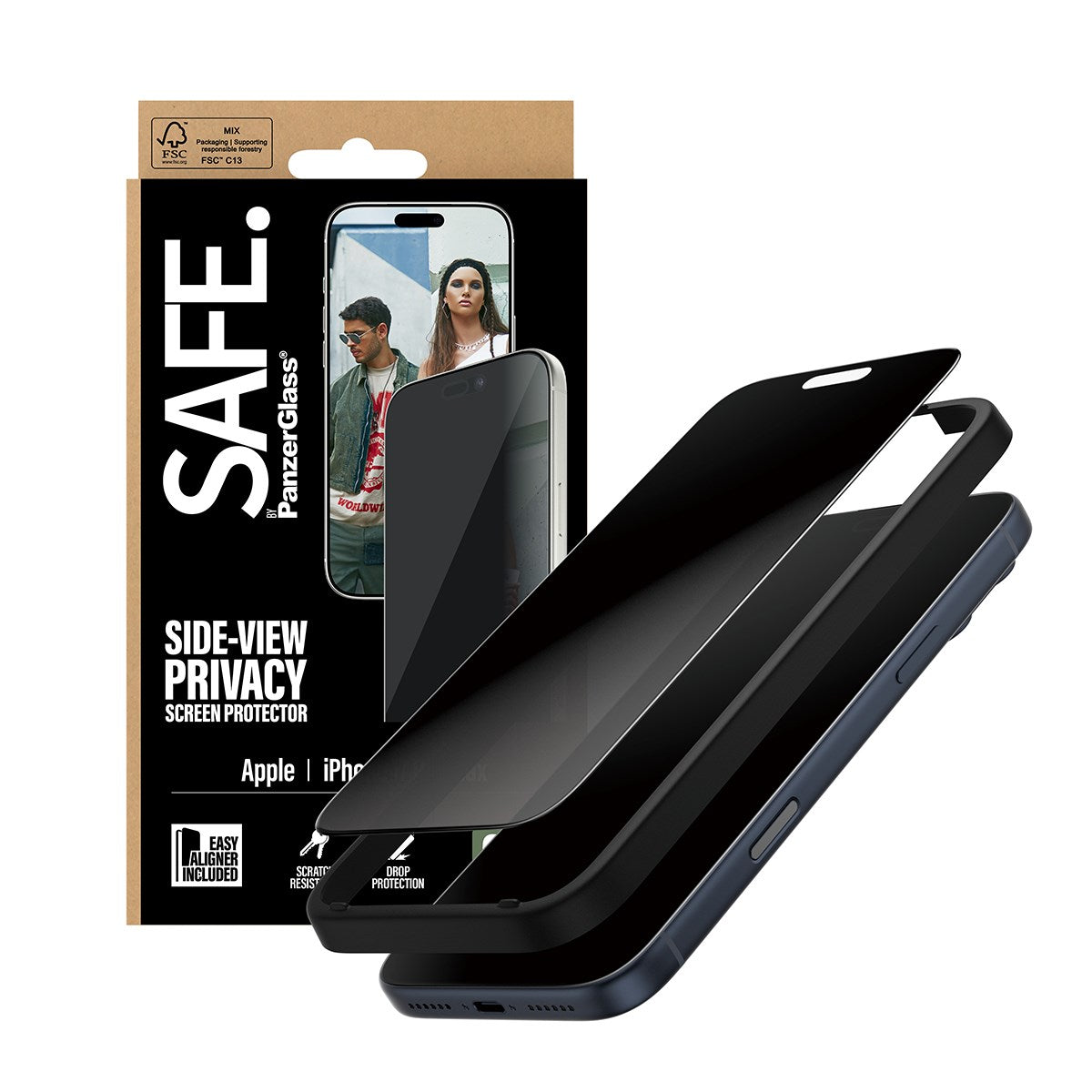 SAFE. by PanzerGlass® Privacy Skærmbeskyttelse iPhone 17 Pro Max | Ultra-Wide Fit m. EasyAligner