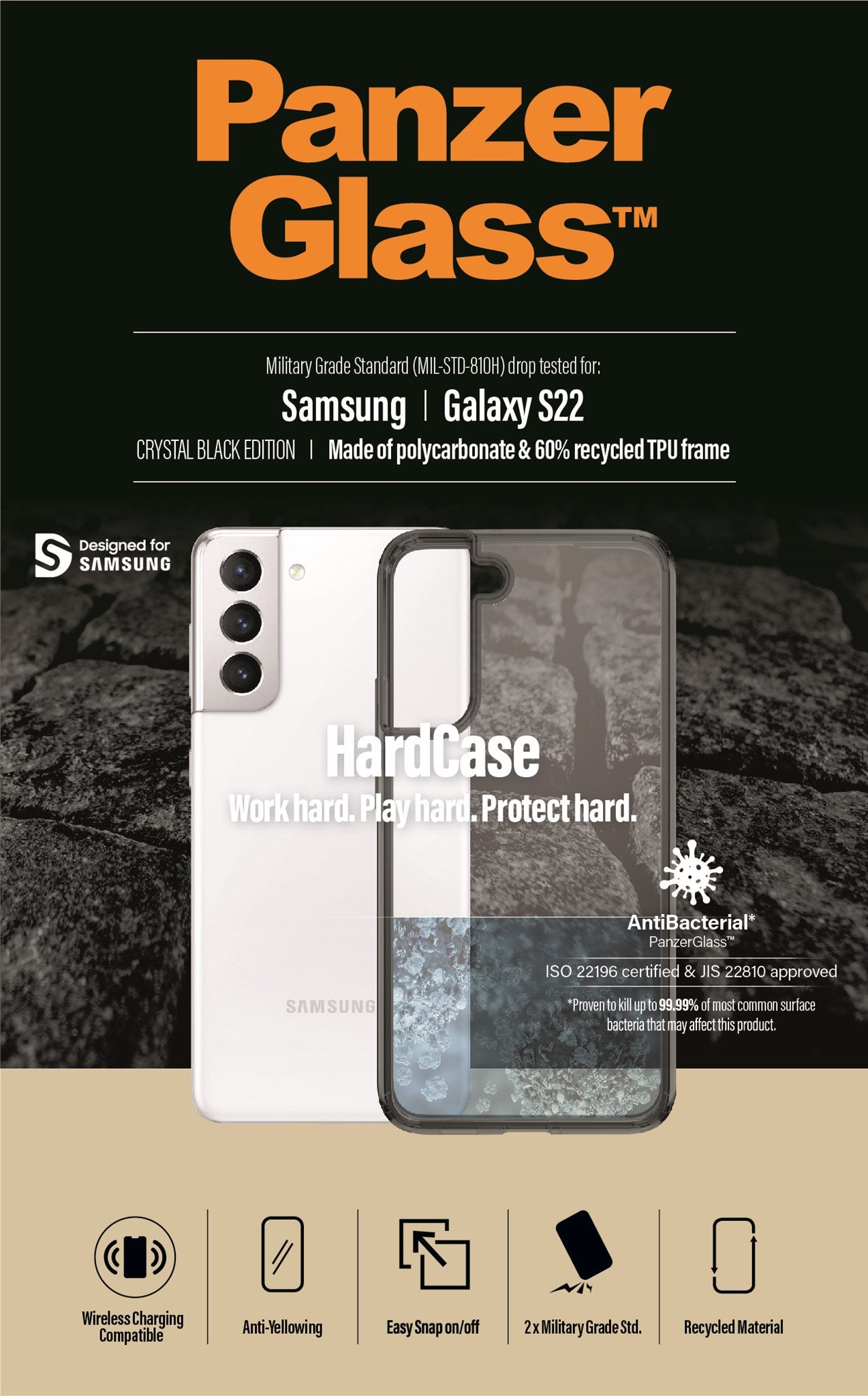 PanzerGlass® HardCase Samsung Galaxy S22 5G - Smokey Sort