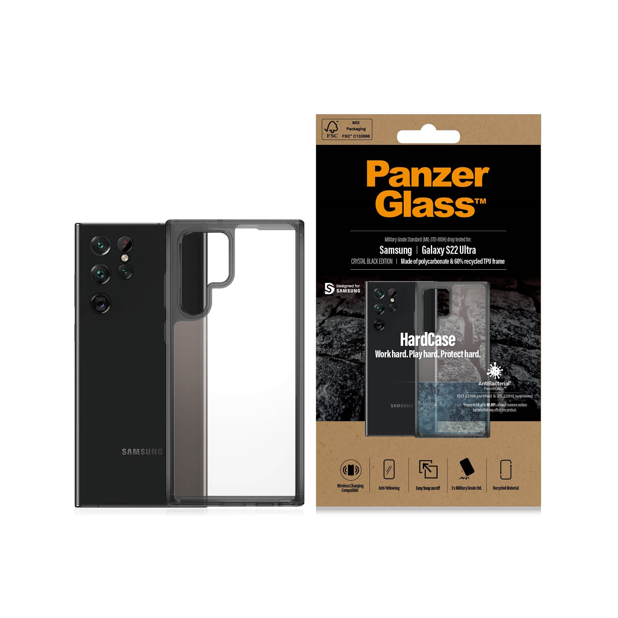 PanzerGlass® HardCase Samsung Galaxy S22 Ultra 5G - Smokey Sort