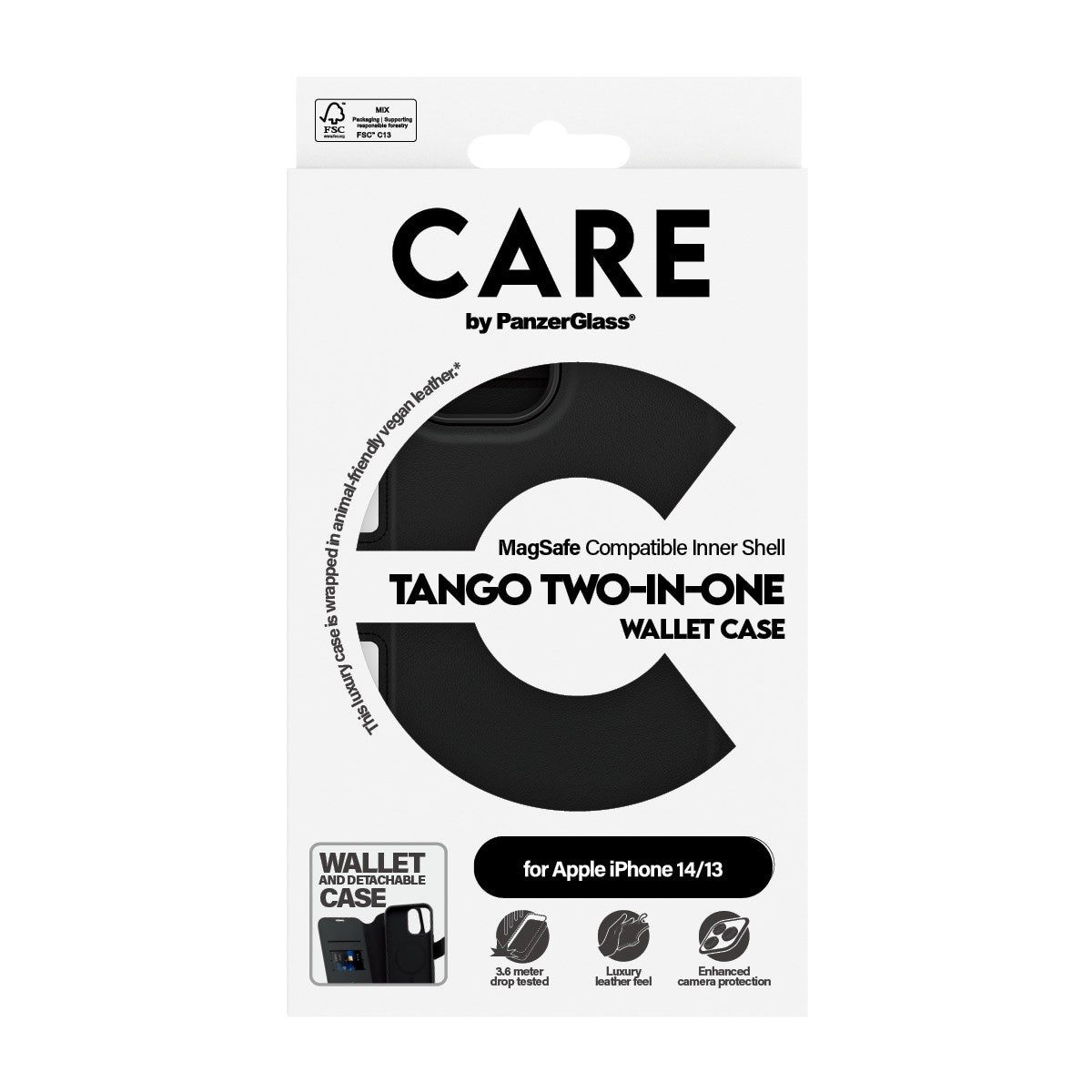 CARE by PanzerGlass® Tango Two-in-One Wallet Case m. MagSafe iPhone 14 | 13