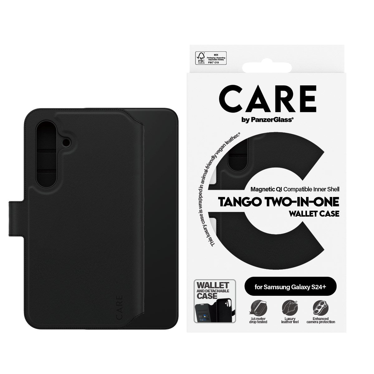 CARE by PanzerGlass® Tango Two-in-One Wallet Case m. Qi Compatible Samsung Galaxy S24+