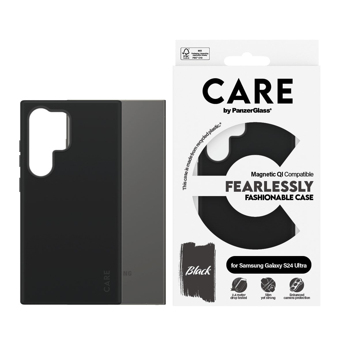 CARE™ by PanzerGlass® Case Sort m. Qi Compatible Samsung Galaxy S24 Ultra