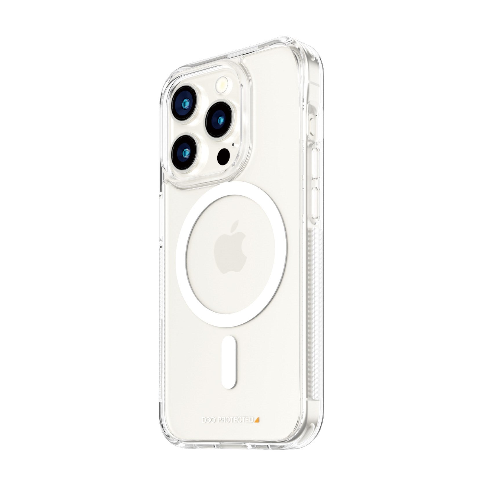 PanzerGlass® HardCase Transparent m. Hvid MagSafe & D3O® iPhone 15 Pro