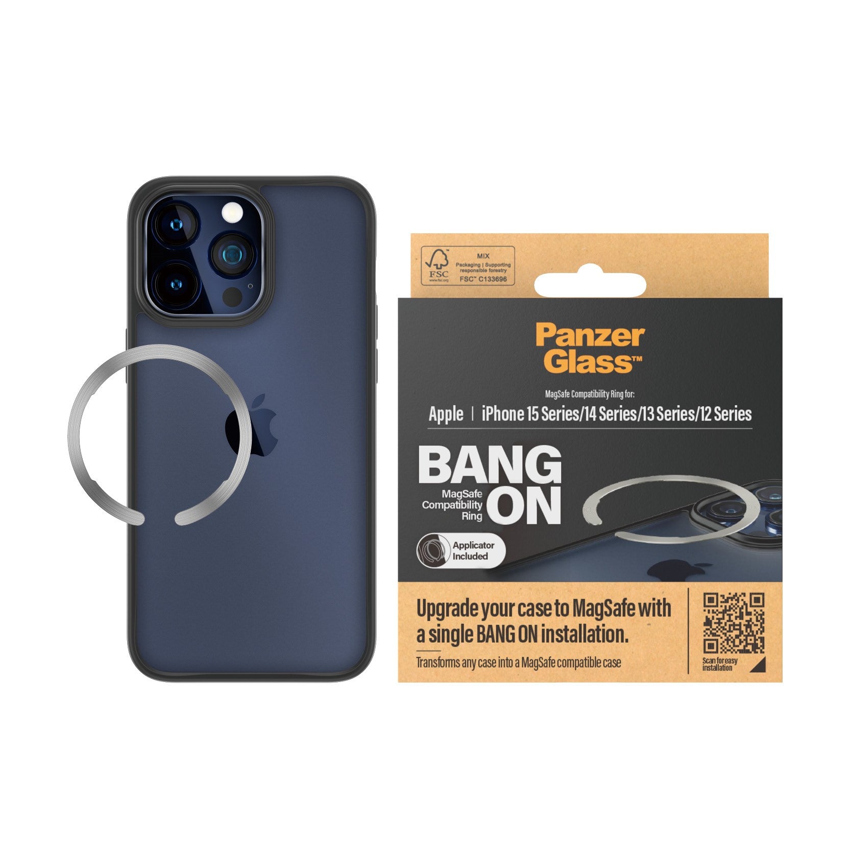 PanzerGlass® Bang On MagSafe-kompatibilitetsring iPhone 16 | 15 | 14 | 13 | 12