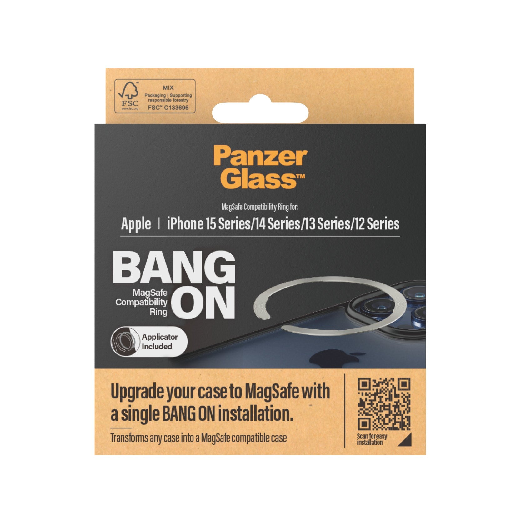 PanzerGlass® Bang On MagSafe-kompatibilitetsring iPhone 16 | 15 | 14 | 13 | 12