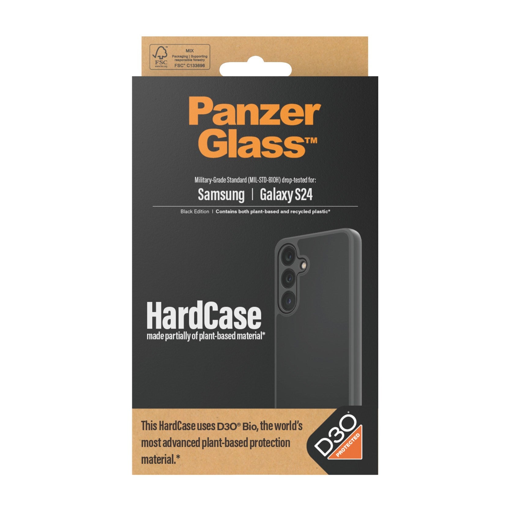 PanzerGlass® HardCase Sort m.  D3O® Samsung Galaxy S24