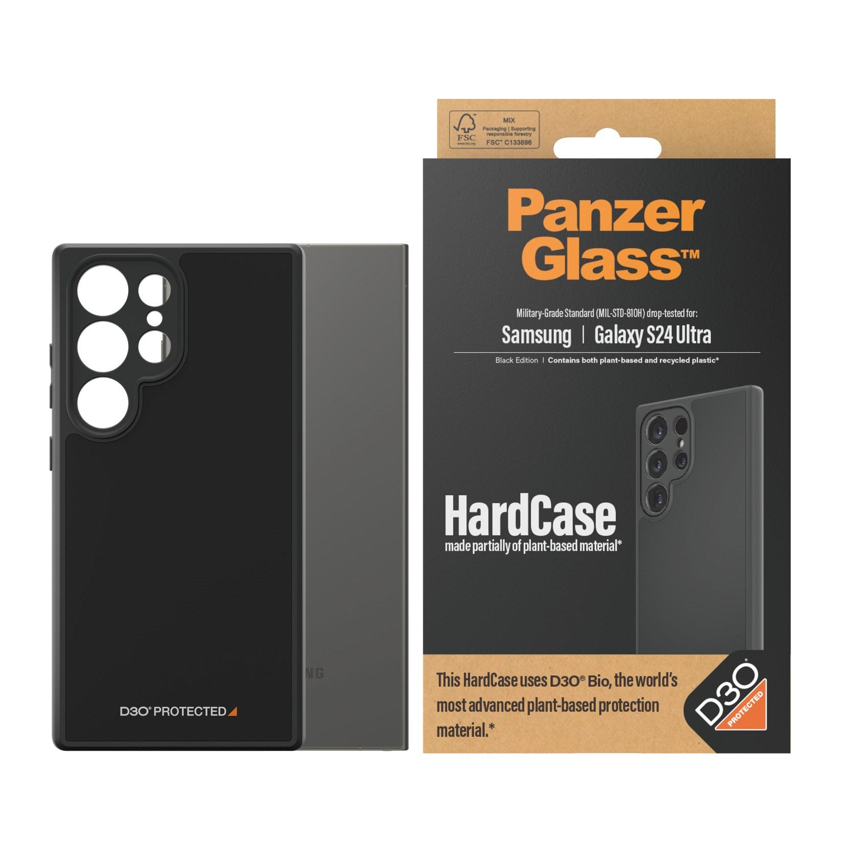 PanzerGlass® HardCase Sort m.  D3O® Samsung Galaxy S24 Ultra