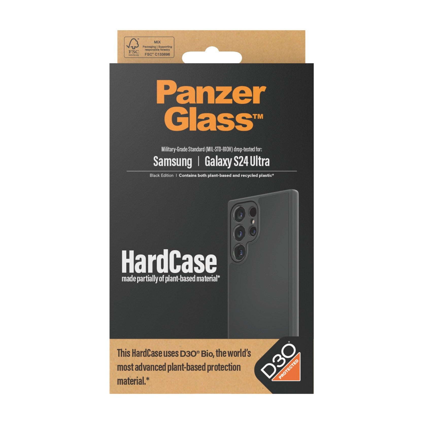 PanzerGlass® HardCase Sort m.  D3O® Samsung Galaxy S24 Ultra