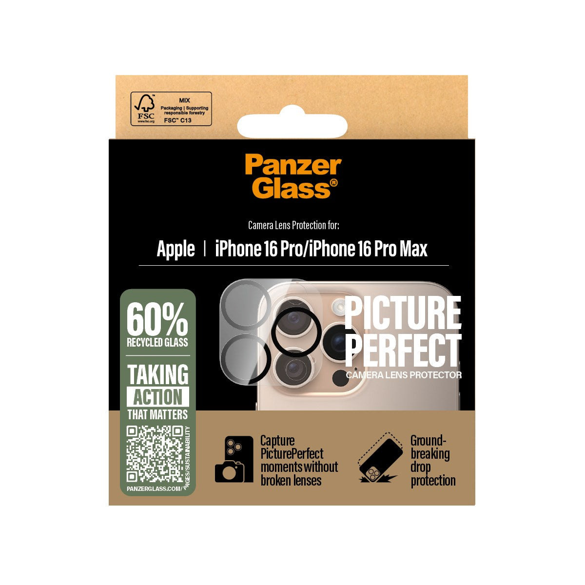 PanzerGlass® PicturePerfect Kameralinsebeskytter iPhone 16 Pro | 16 Pro Max