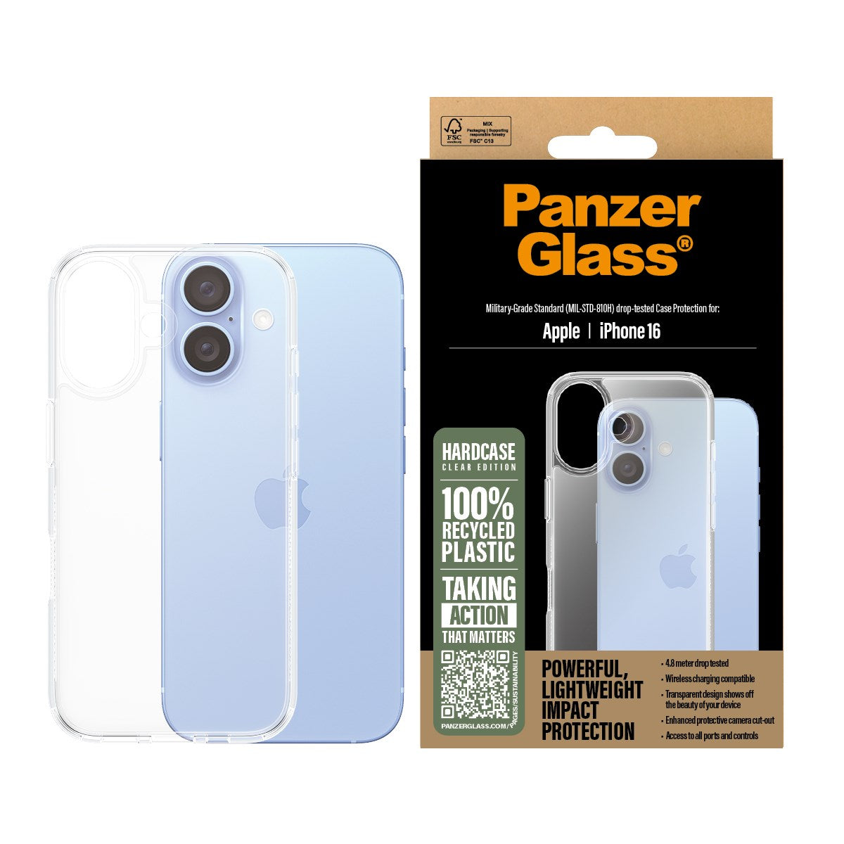 PanzerGlass® HardCase Transparent iPhone 16