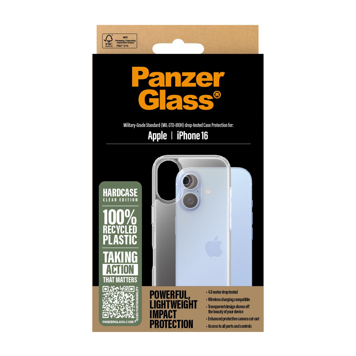 PanzerGlass® HardCase Transparent iPhone 16