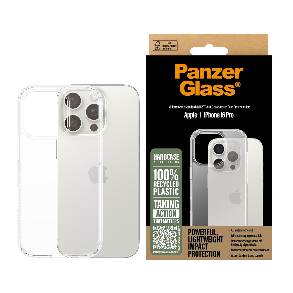 PanzerGlass® HardCase Transparent iPhone 16 Pro