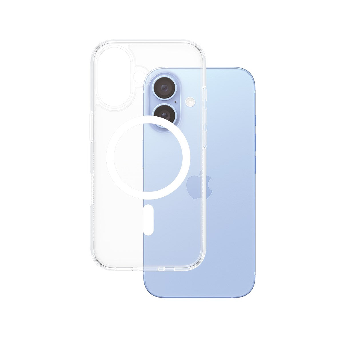 PanzerGlass® HardCase Transparent m. Hvid MagSafe iPhone 16