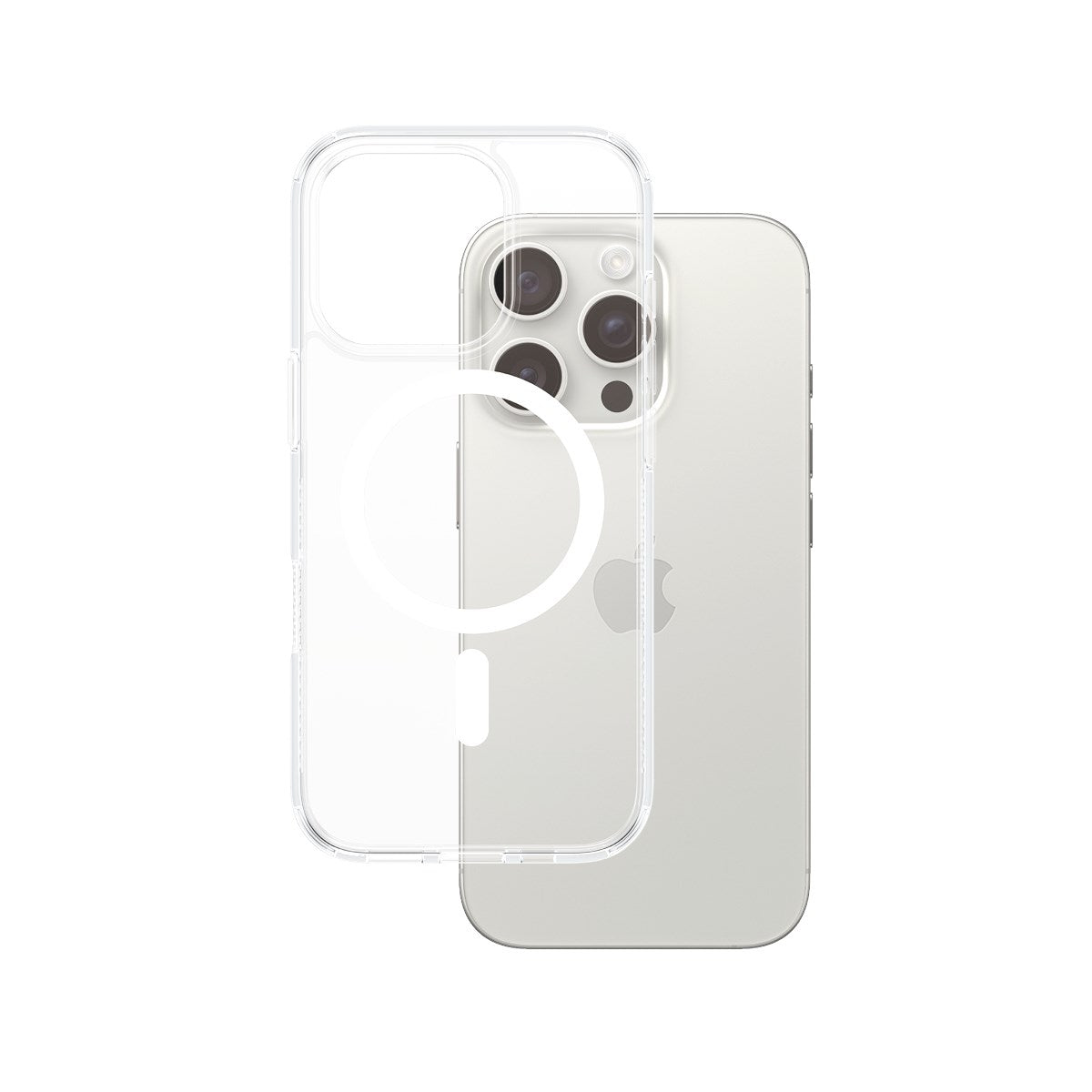PanzerGlass® HardCase Transparent m. Hvid MagSafe iPhone 16 Pro