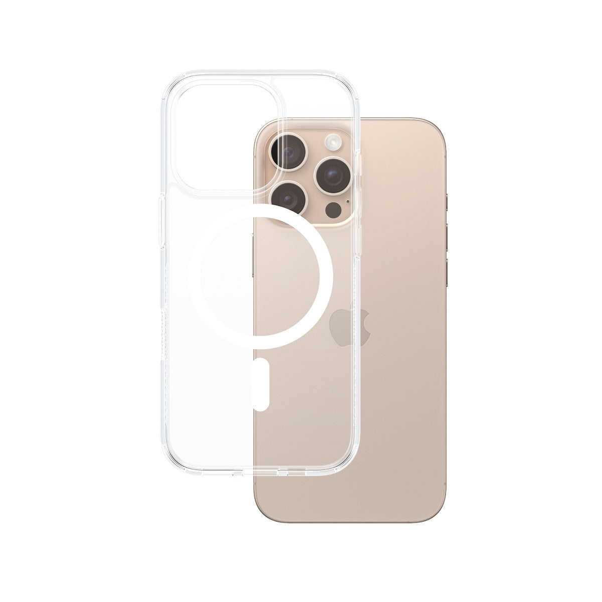 PanzerGlass® HardCase Transparent m. Hvid MagSafe iPhone 16 Pro Max