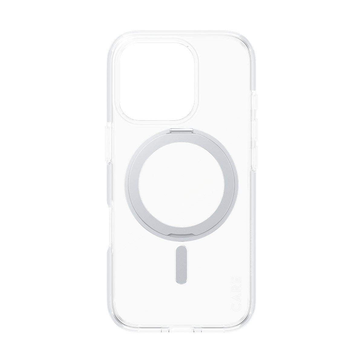 CARE by PanzerGlass® Case Transparent m. Sølv Kickstand & MagSafe iPhone 16 Pro