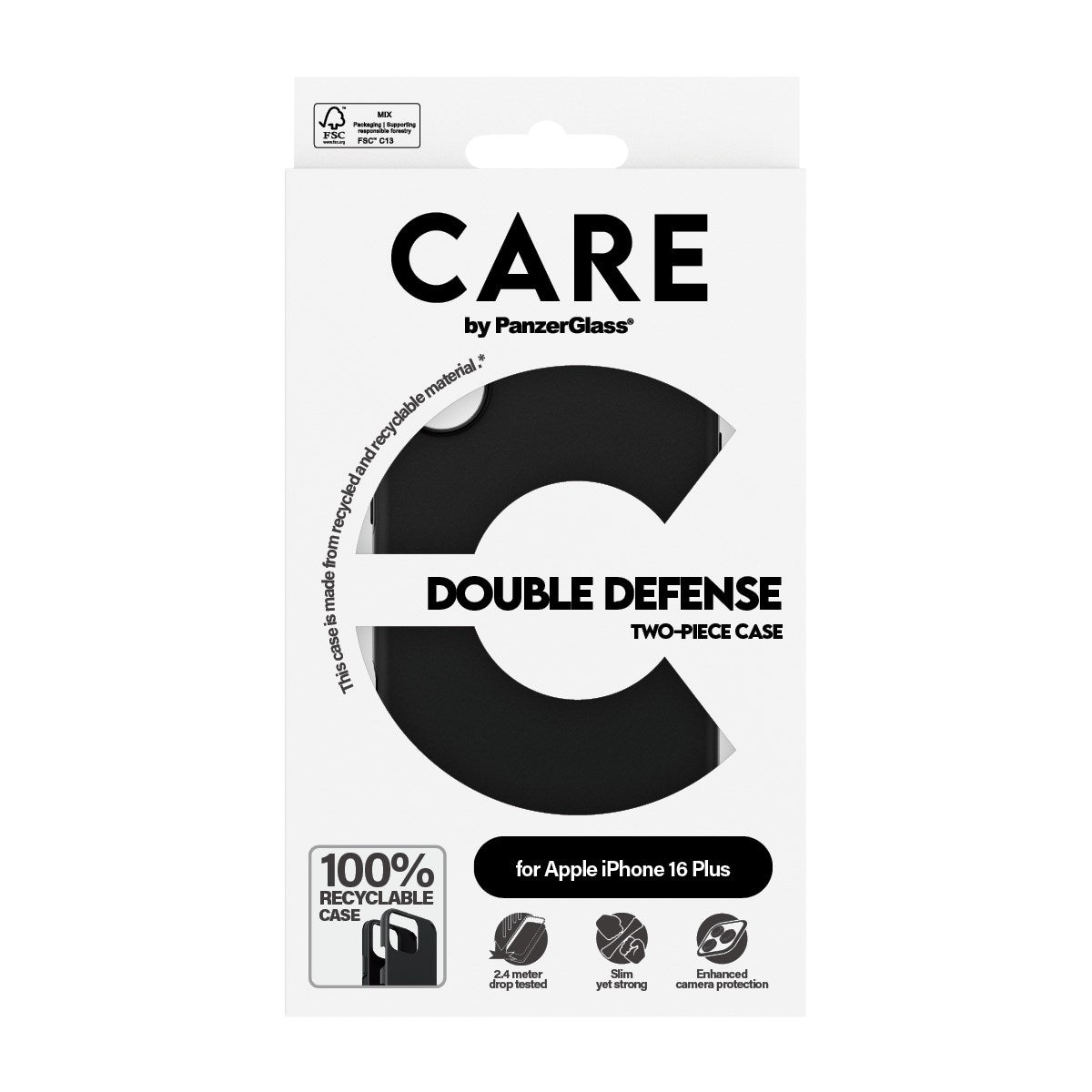 CARE by PanzerGlass® Double Defense Case Sort iPhone 16 Plus