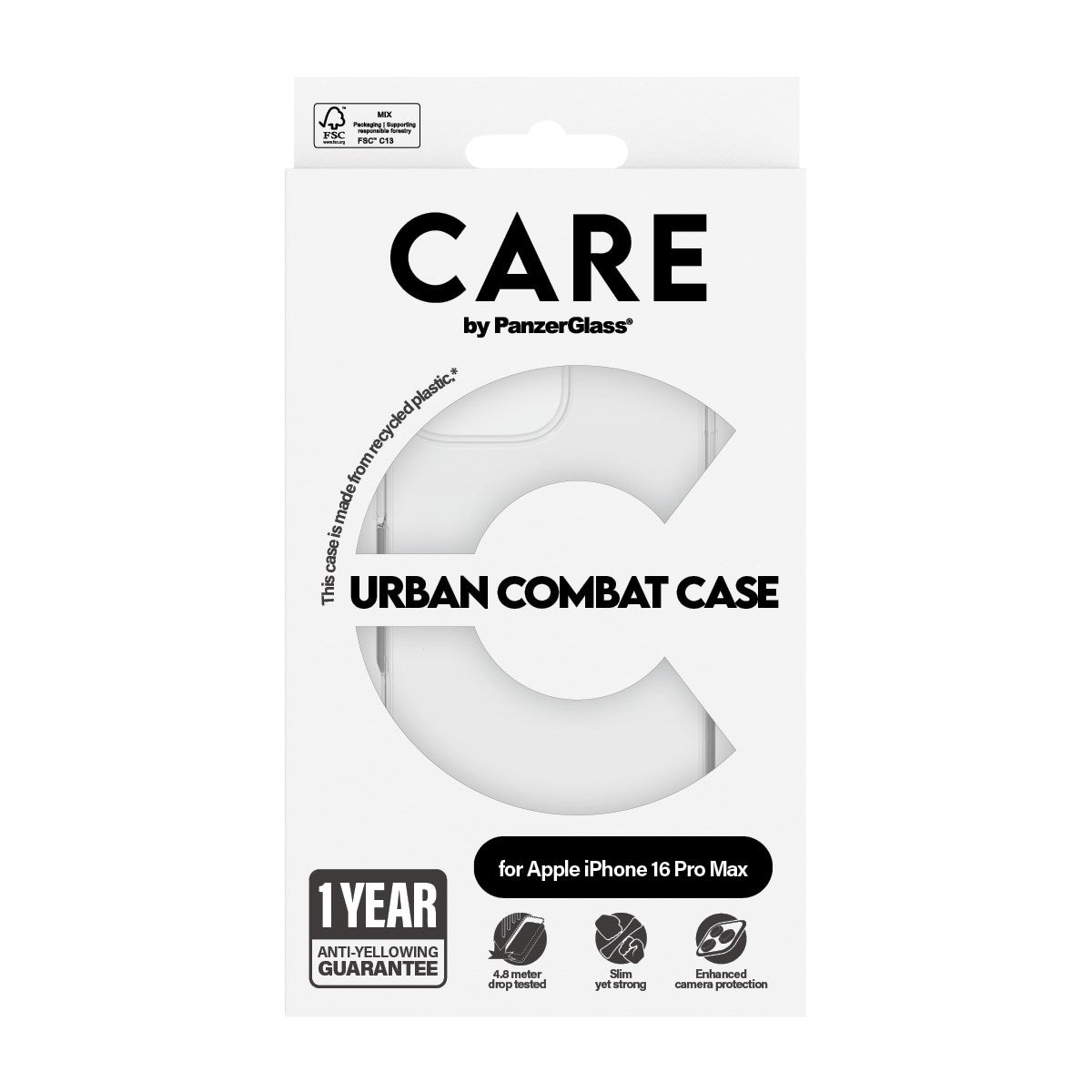 CARE by PanzerGlass® Urban Combat Case Transparent iPhone 16 Pro Max