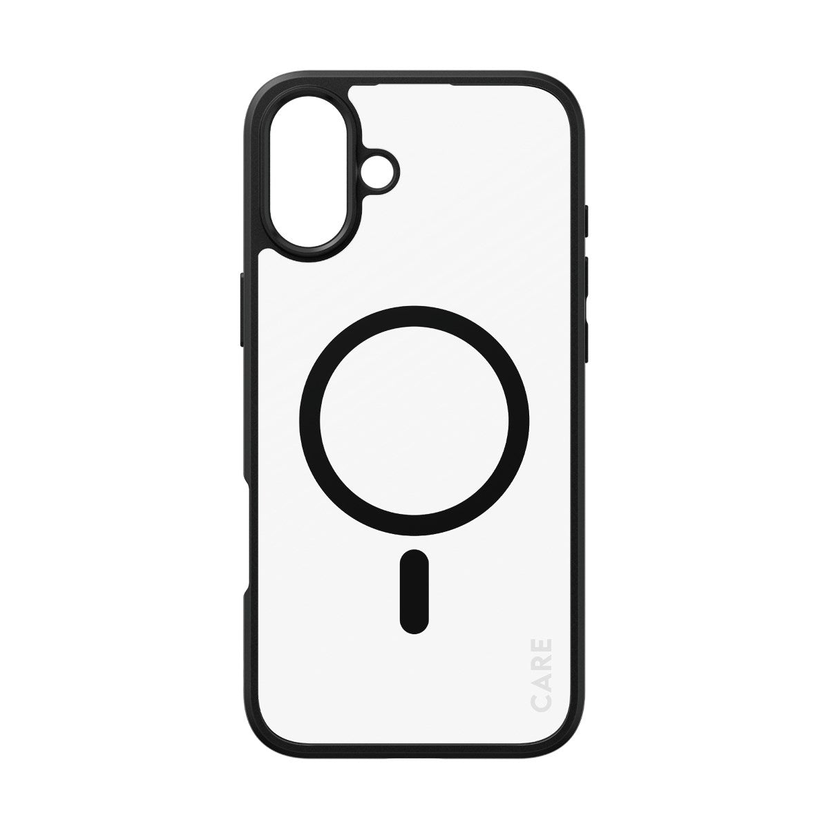 CARE by PanzerGlass® Urban Combat Case Transparent m. Sort Ramme & MagSafe iPhone 16 Plus