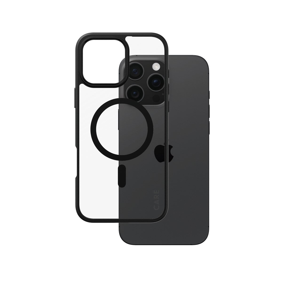 CARE by PanzerGlass® Urban Combat Case Transparent m. Sort Ramme & MagSafe iPhone 16 Pro Max