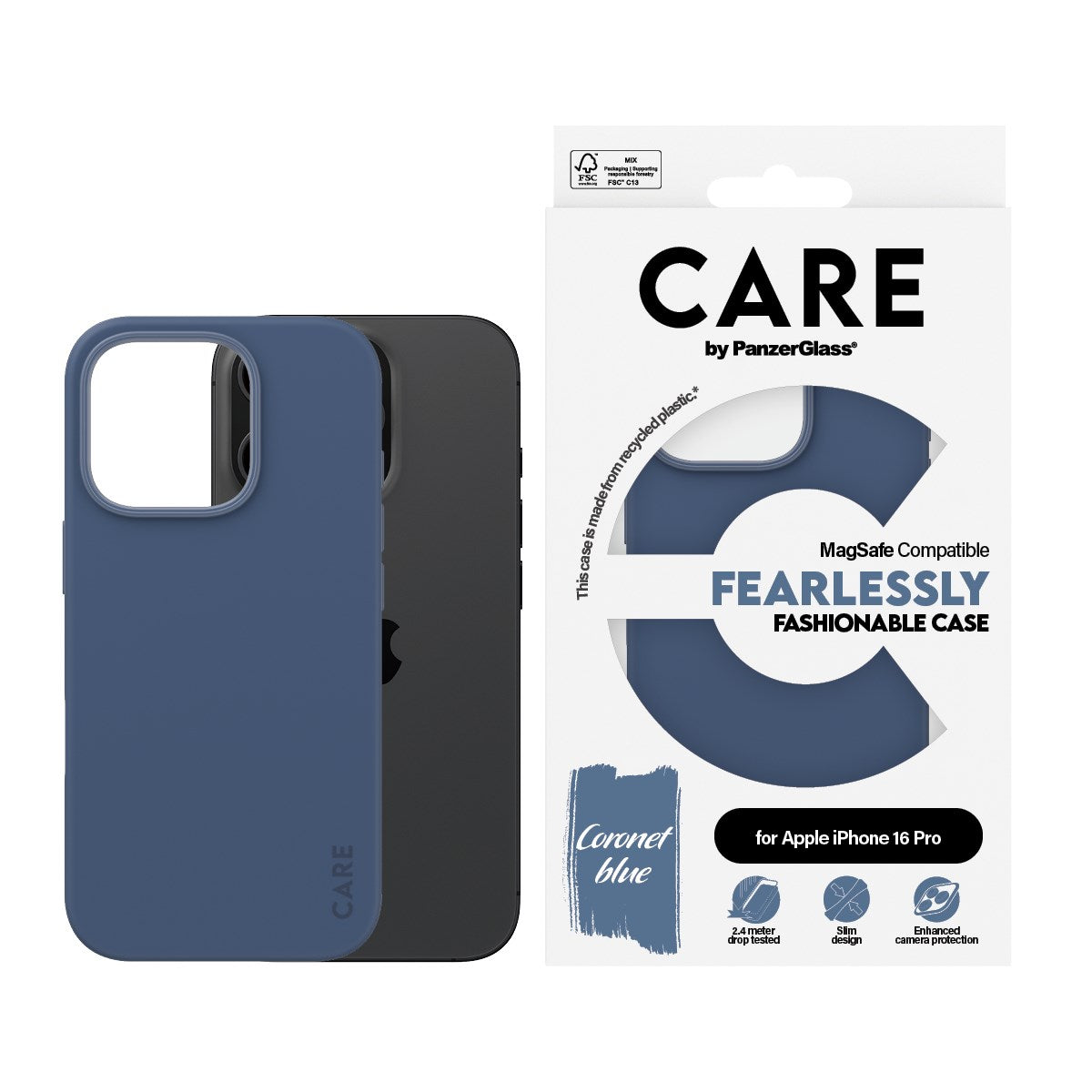 CARE by PanzerGlass® Case Blå m. MagSafe iPhone 16 Pro