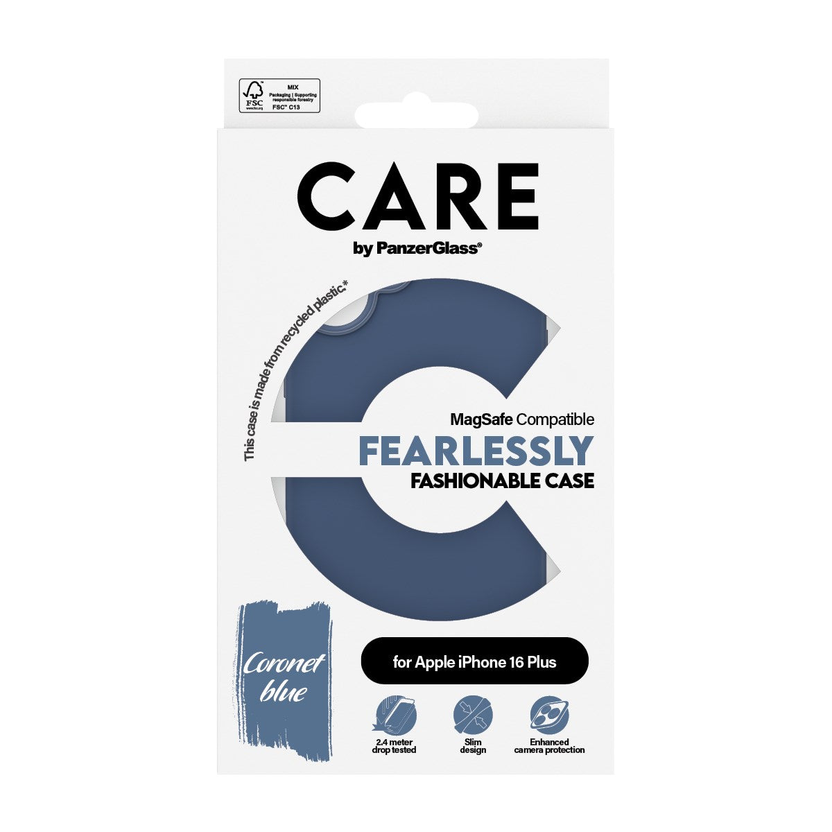 CARE by PanzerGlass® Case Blå m. MagSafe iPhone 16 Plus