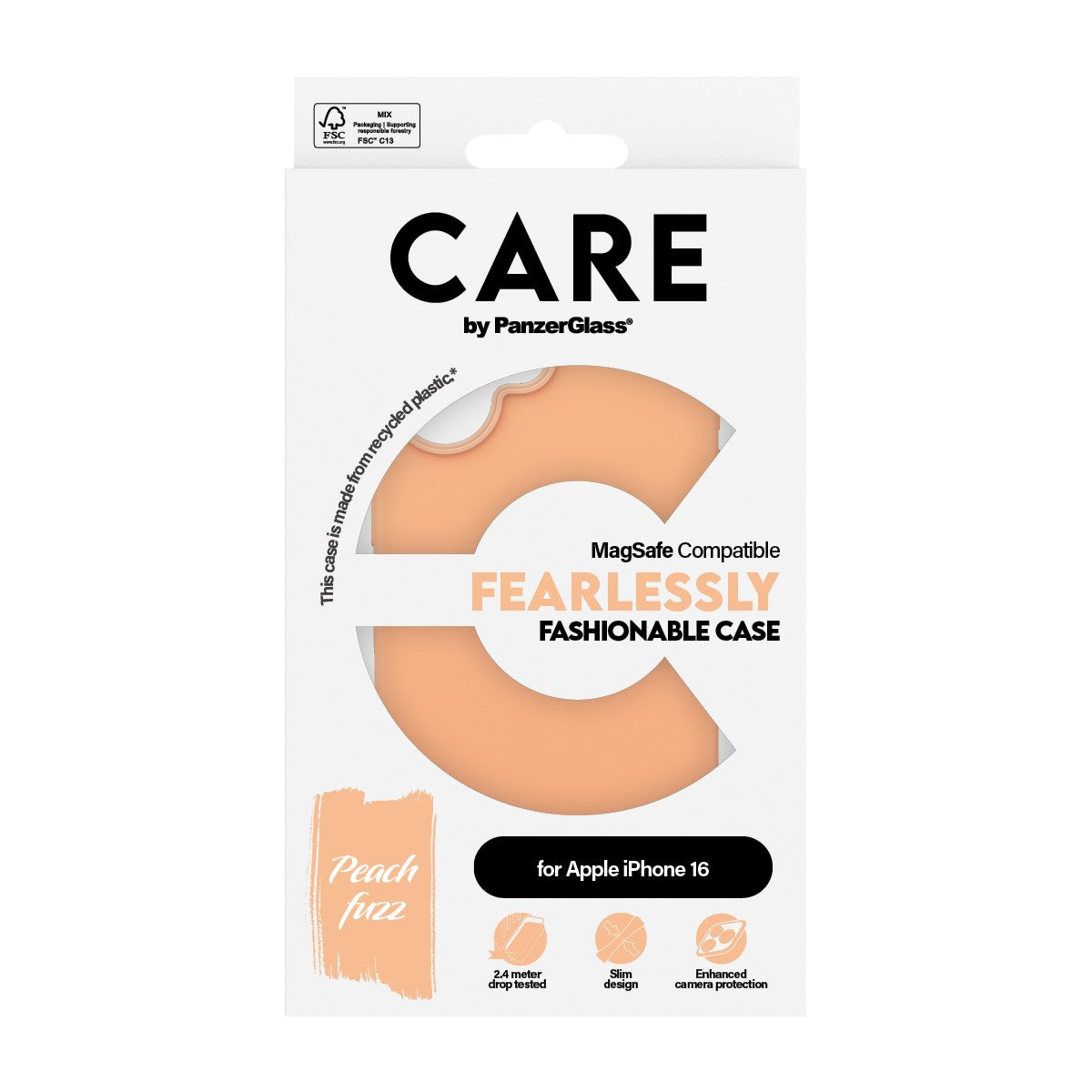 CARE by PanzerGlass® Case Peachy m. MagSafe iPhone 16