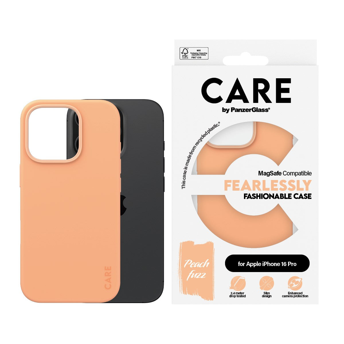 CARE by PanzerGlass® Case Peachy m. MagSafe iPhone 16 Pro