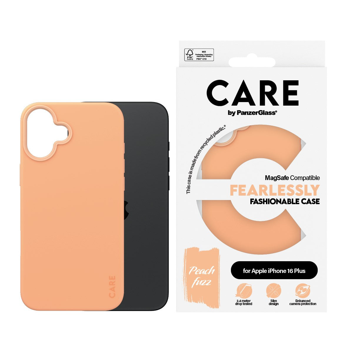 CARE by PanzerGlass® Case Peachy m. MagSafe iPhone 16 Plus