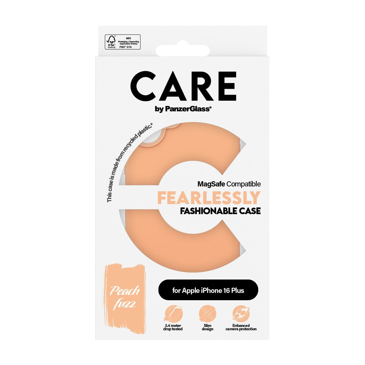 CARE by PanzerGlass® Case Peachy m. MagSafe iPhone 16 Plus