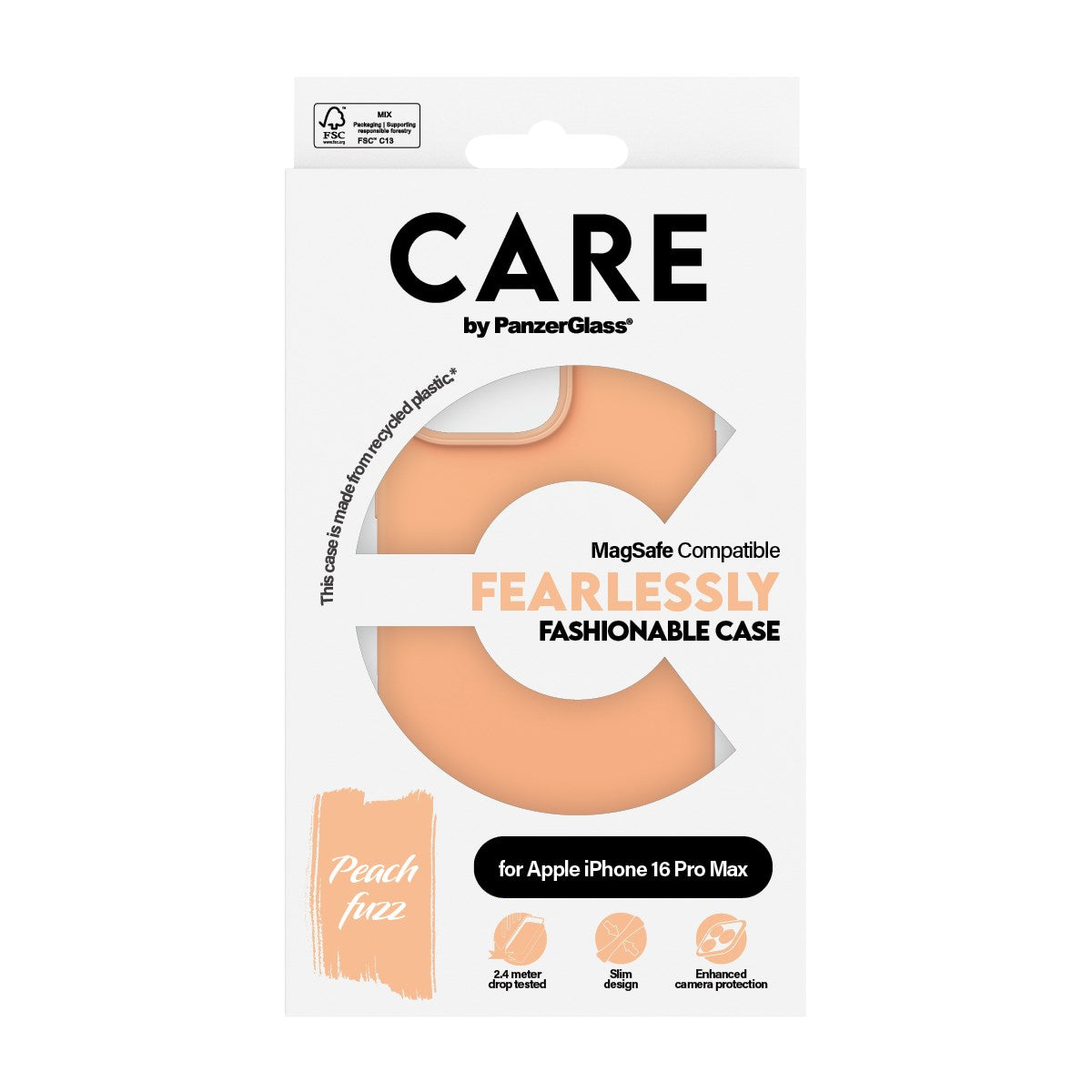 CARE by PanzerGlass® Case Peachy m. MagSafe iPhone 16 Pro Max