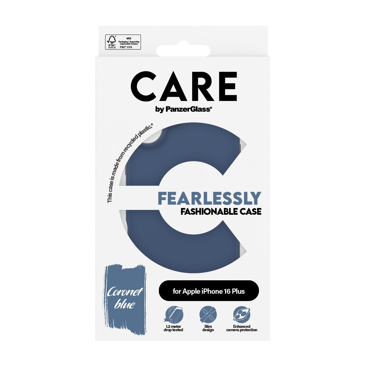 CARE by PanzerGlass® Case Blå iPhone 16 Plus