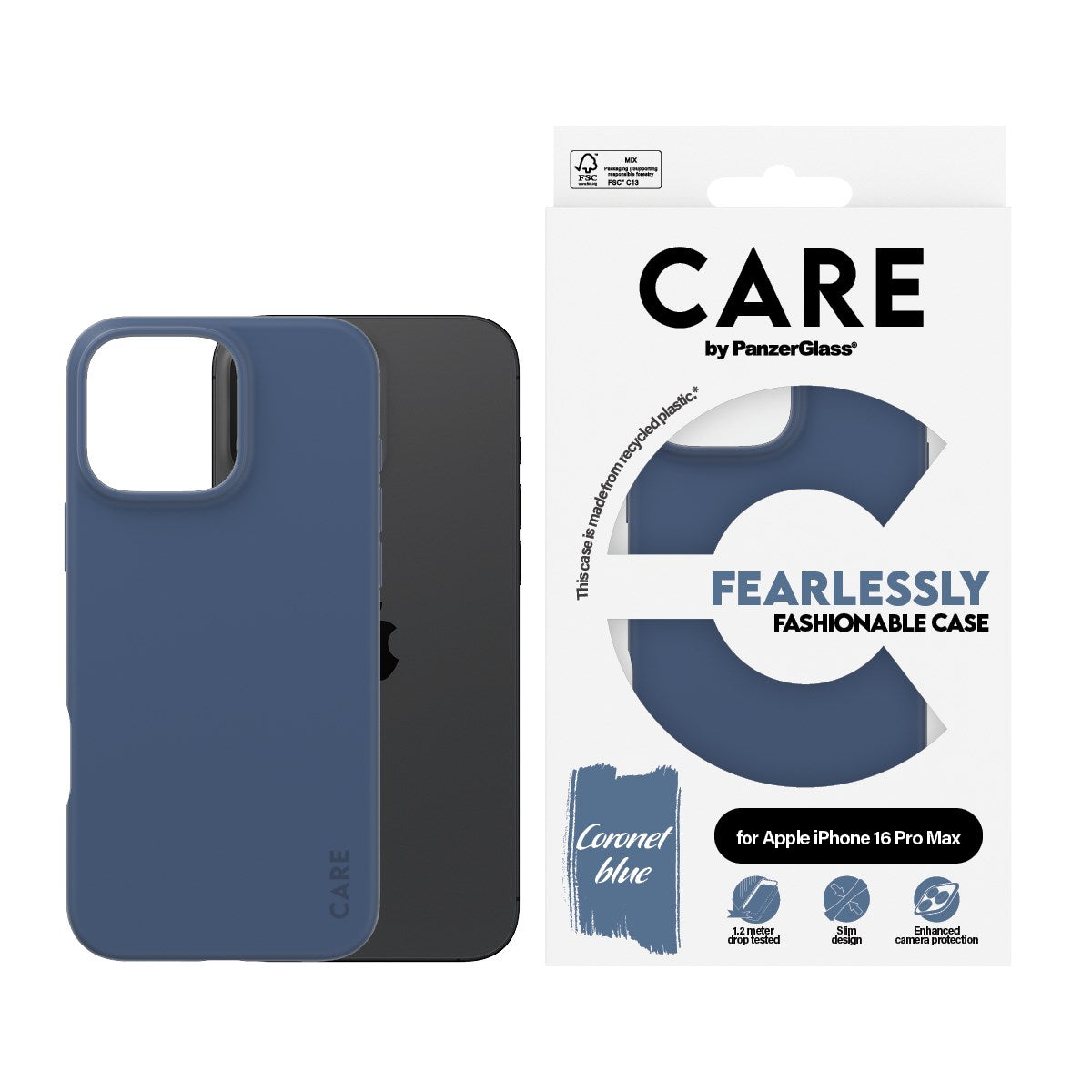 CARE by PanzerGlass® Case Blå iPhone 16 Pro Max